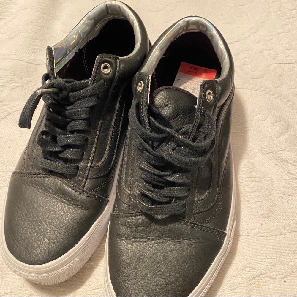 Vans Black Leather Lace-Up Sneaker - Picture 10 of 15